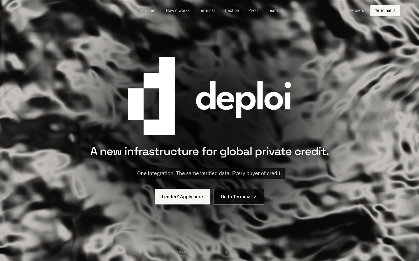 Deploi：黑白液态金属流动背景的私募信贷基础设施官网
