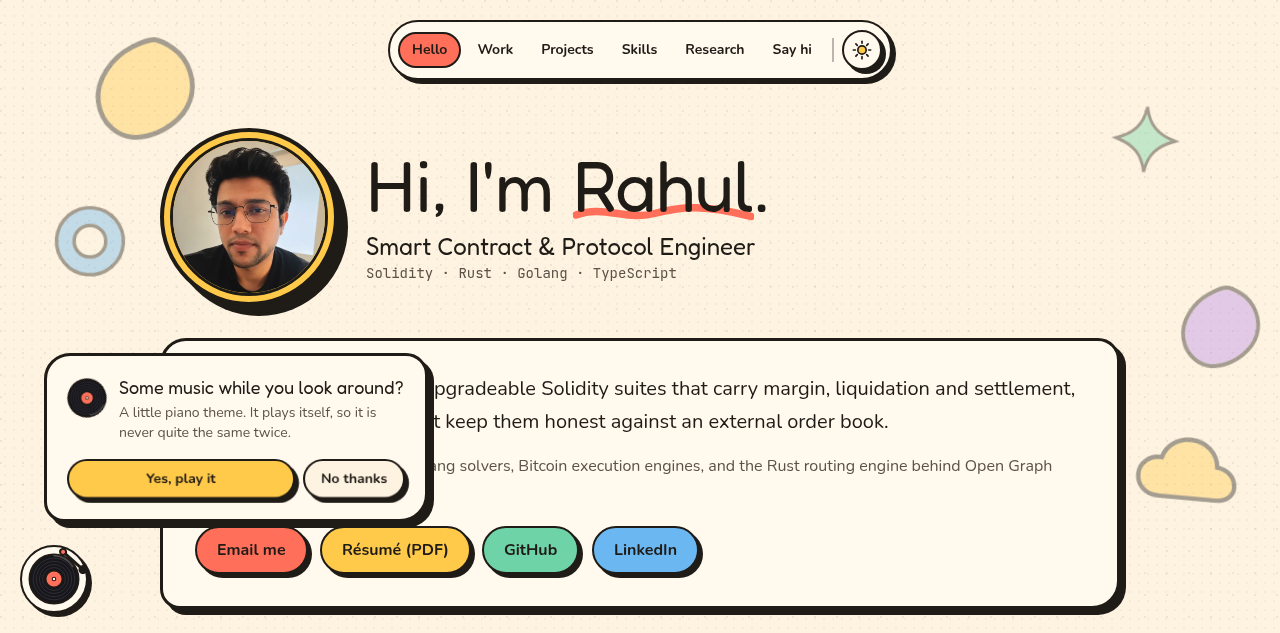 Rahul Bane's smart contract engineer portfolio