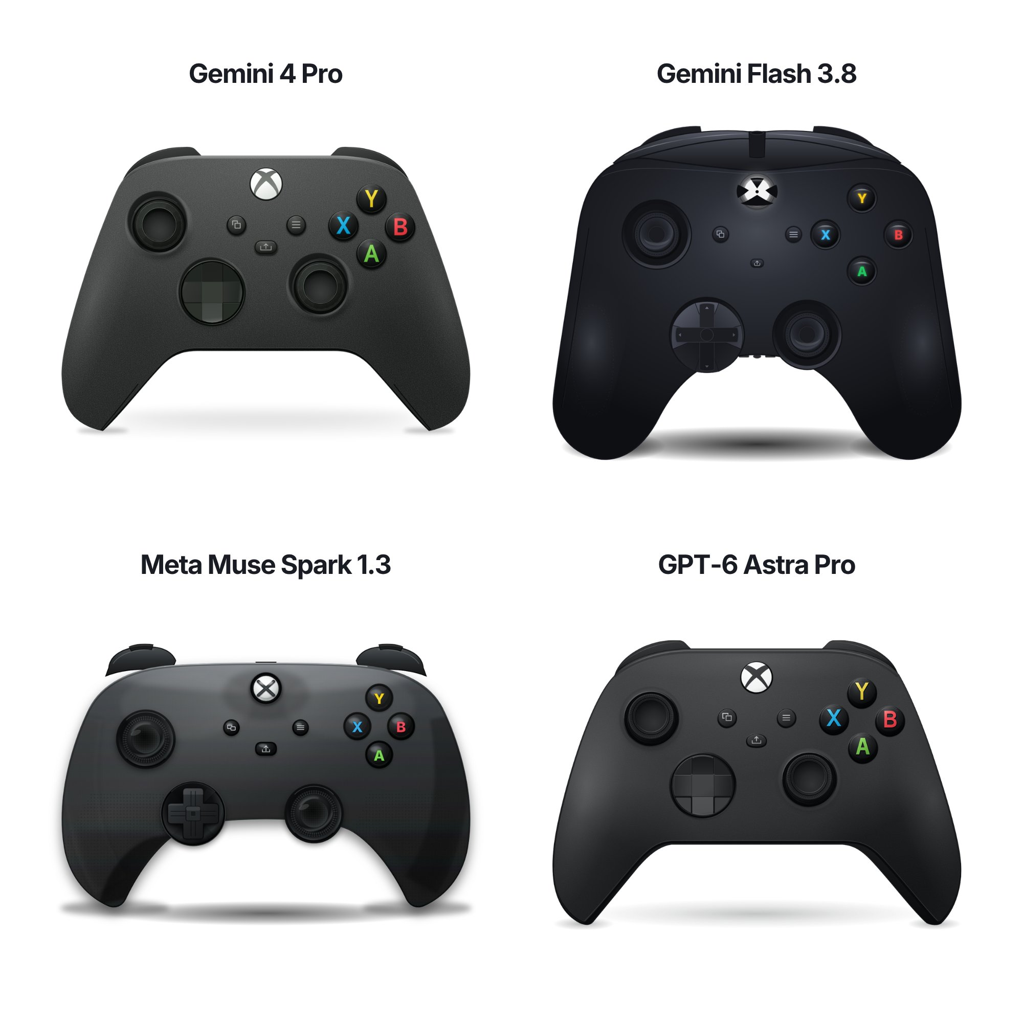 LuminaBench 用 Xbox 手柄 SVG 对比 Gemini 4 Pro 与 GPT-6 Astra