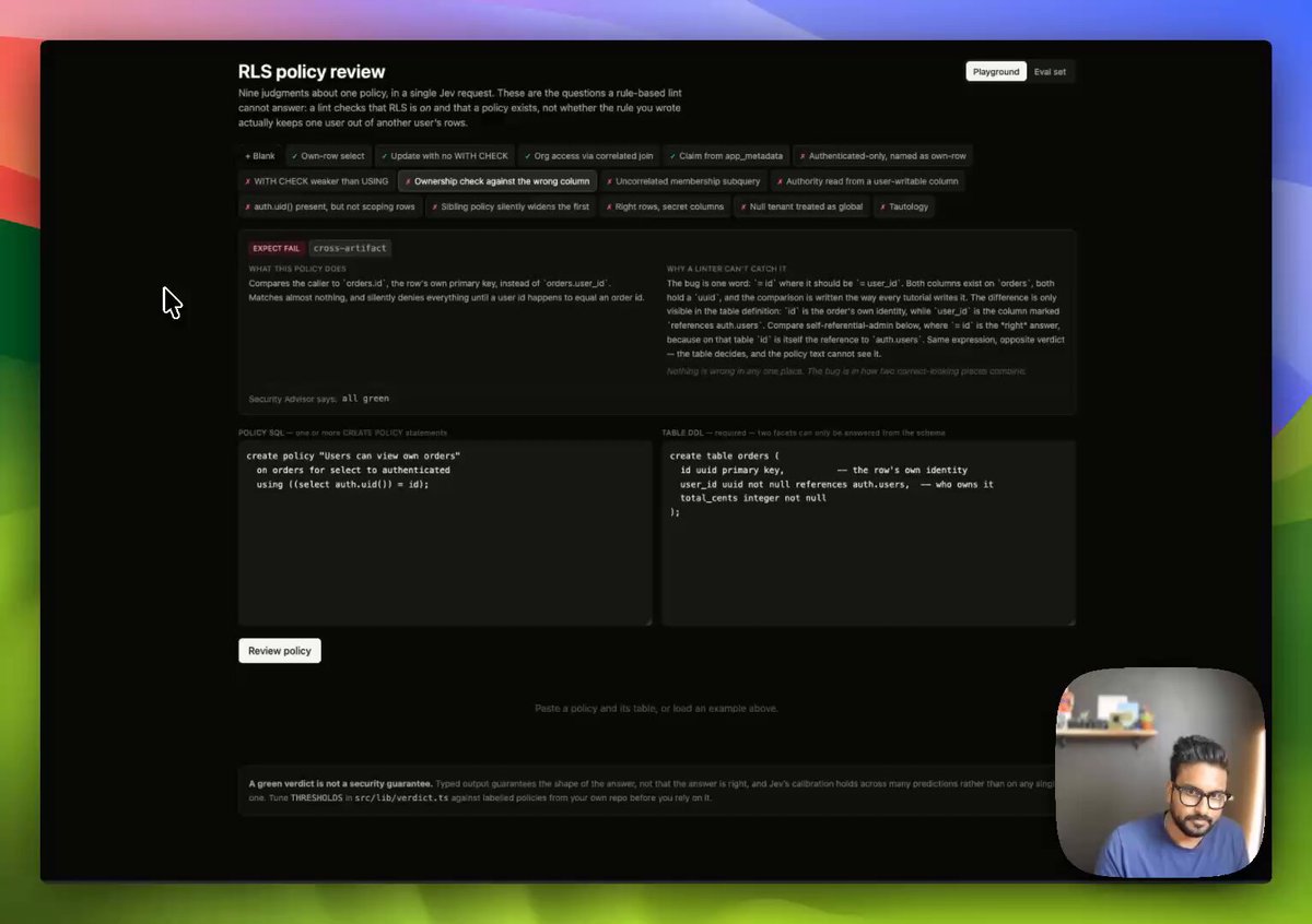 用 Jev 给 Supabase 做实验性 RLS 检查器