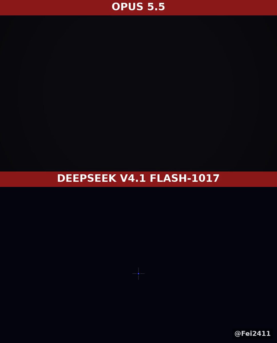 Opus 5.5 与 V4.1 Flash 1017 做 15 秒动效作品集对比