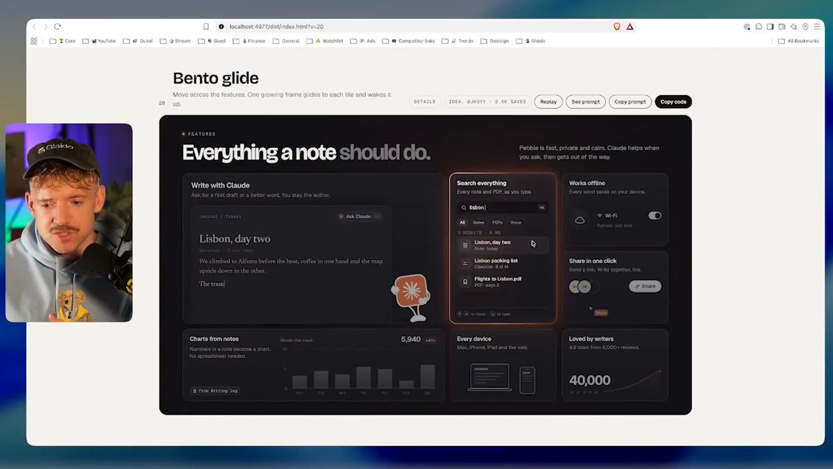 Glaido onboarding motion graphics made entirely with Claude Motion