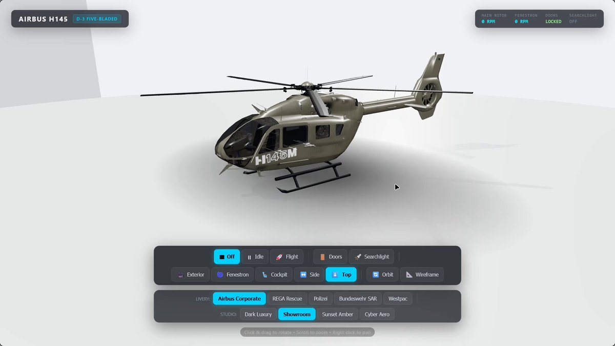 Gemini 4 Pro 十分钟生成空客 H145 直升机 3D 模型