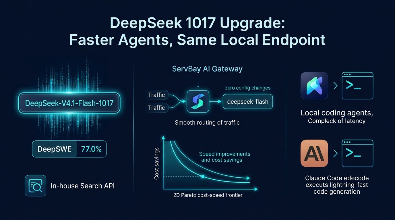 ServBay 网关接入 DeepSeek-V4.1-Flash-1017:77% DeepSWE、42.3 Termi