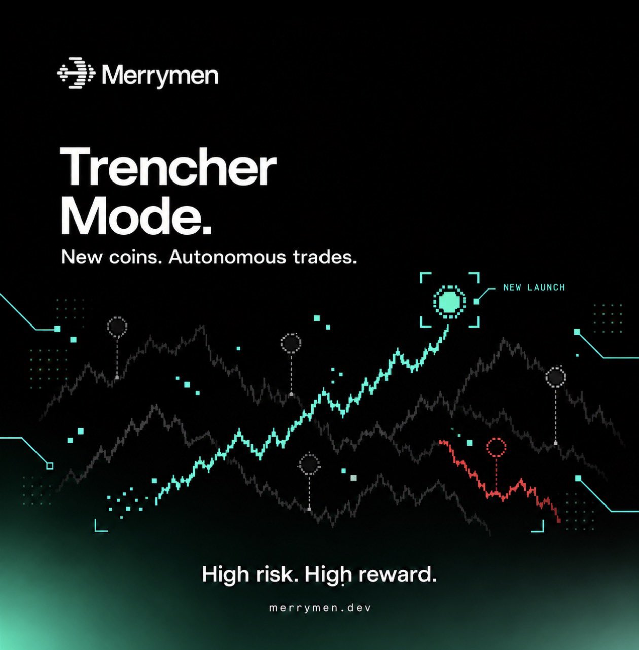 MerrymenAI launches Trencher Mode for agents to trade new coins