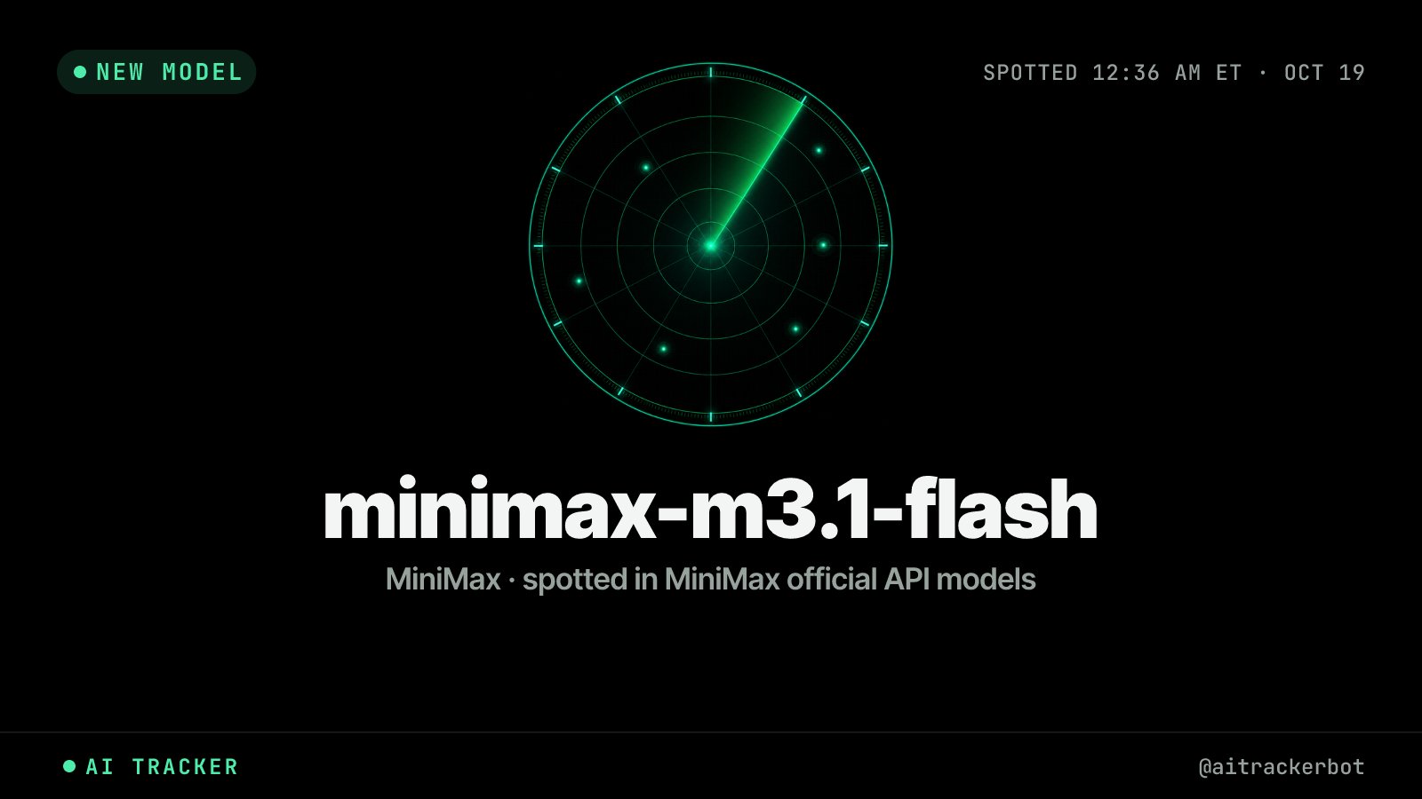 MiniMax M3.1 Flash appears in official API model list