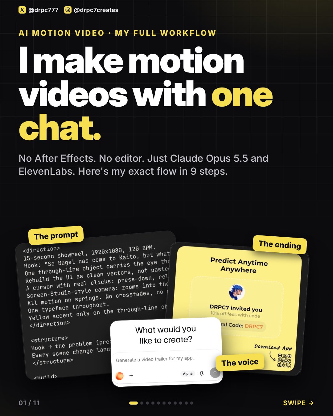 Motion videos from one chat with Opus 5.5 and ElevenLabs