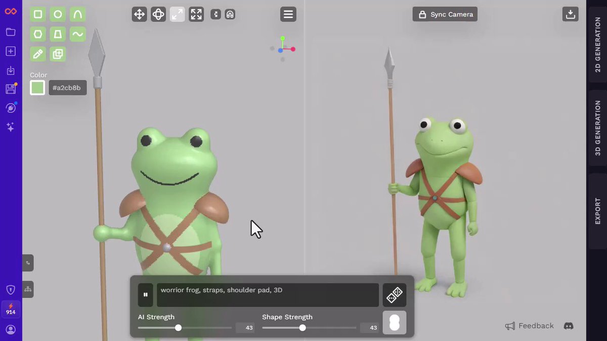 Opus 5.5 generates an editable SDF warrior frog 3D asset via MCP