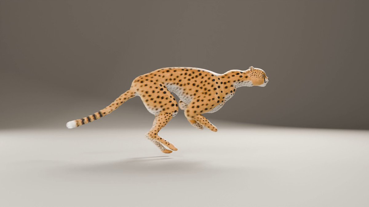 Opus 5.5 generates a side-view running cheetah in Blender