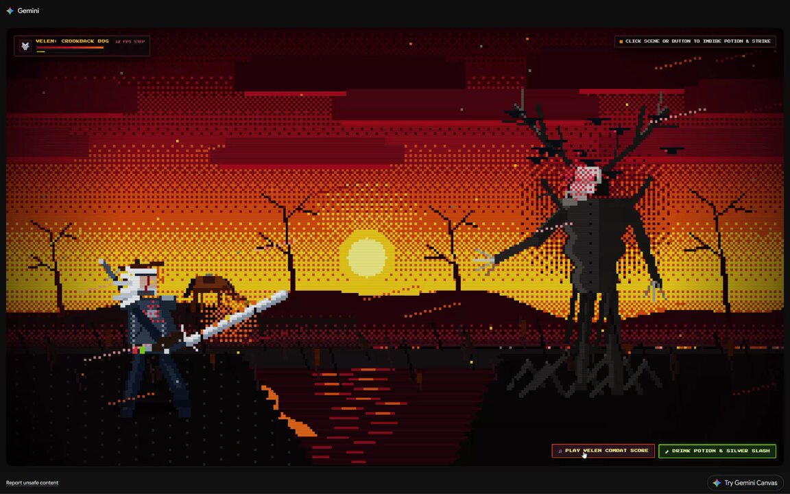 Gemini 4 Argon generates a Witcher-themed video