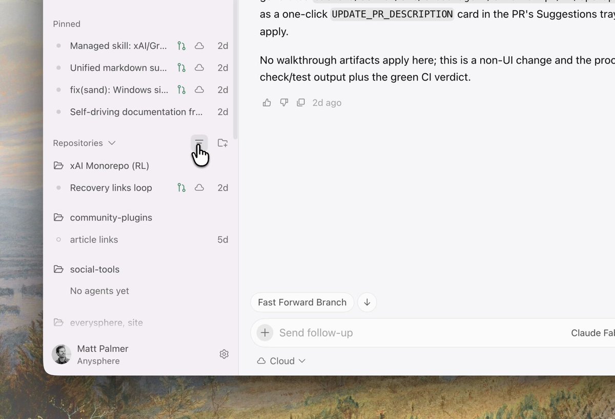 在 Cursor 侧边栏显示 Grok Bot 云 Agent 会话