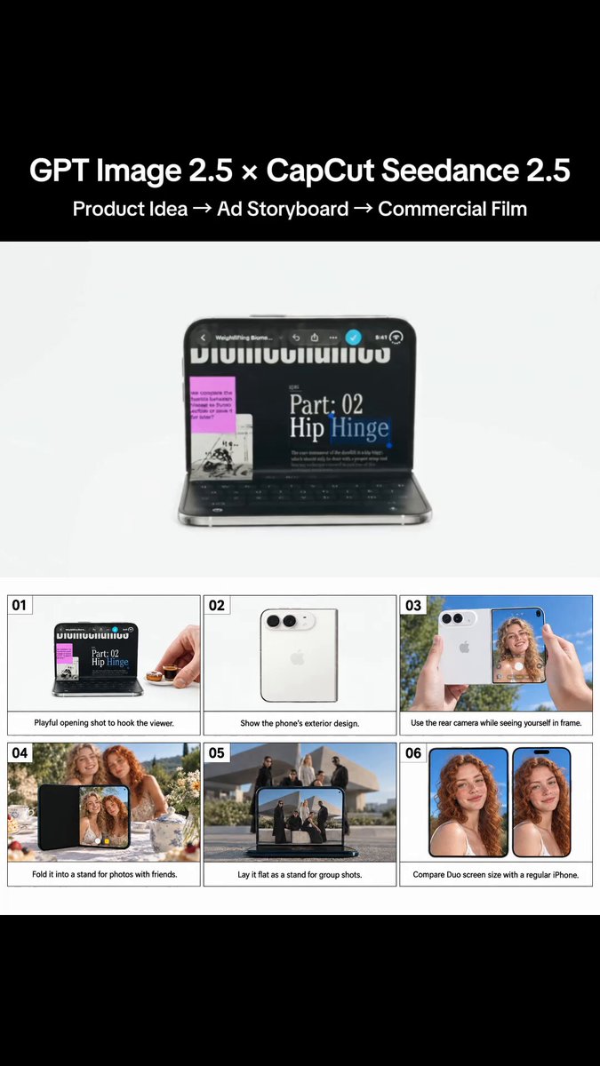 Using GPT Image 2.5 to draft iPhone Duo ad visuals