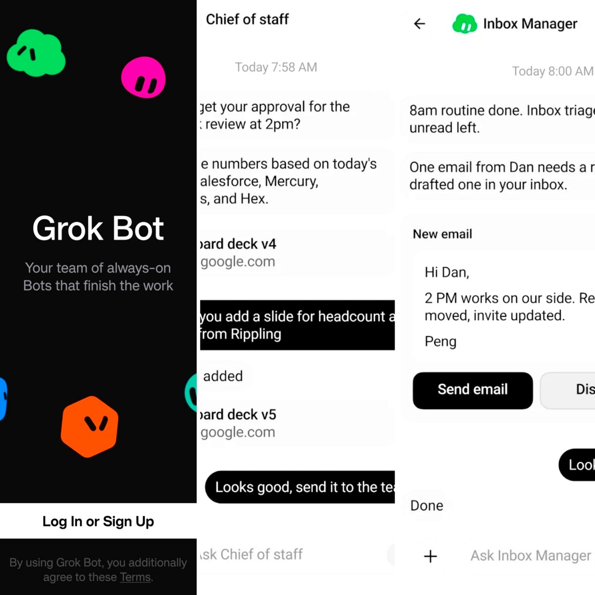 X 应用新增 Automate work,跳转 Grok Bot(第 2 张,共 2 张)