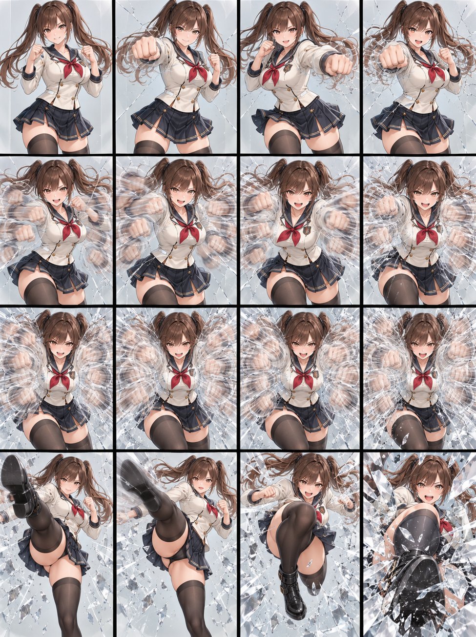 GPT Image 2.5 generates 16-frame rush animation in one shot