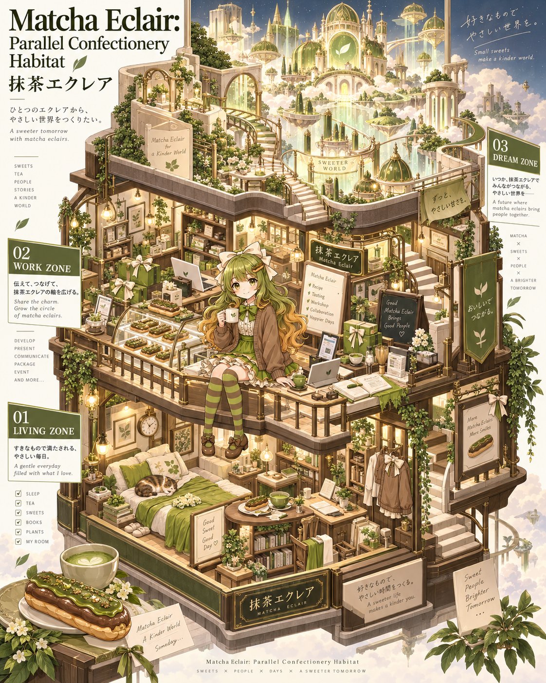 Parallel Habitat: turning a character's world into a multi-level diorama
