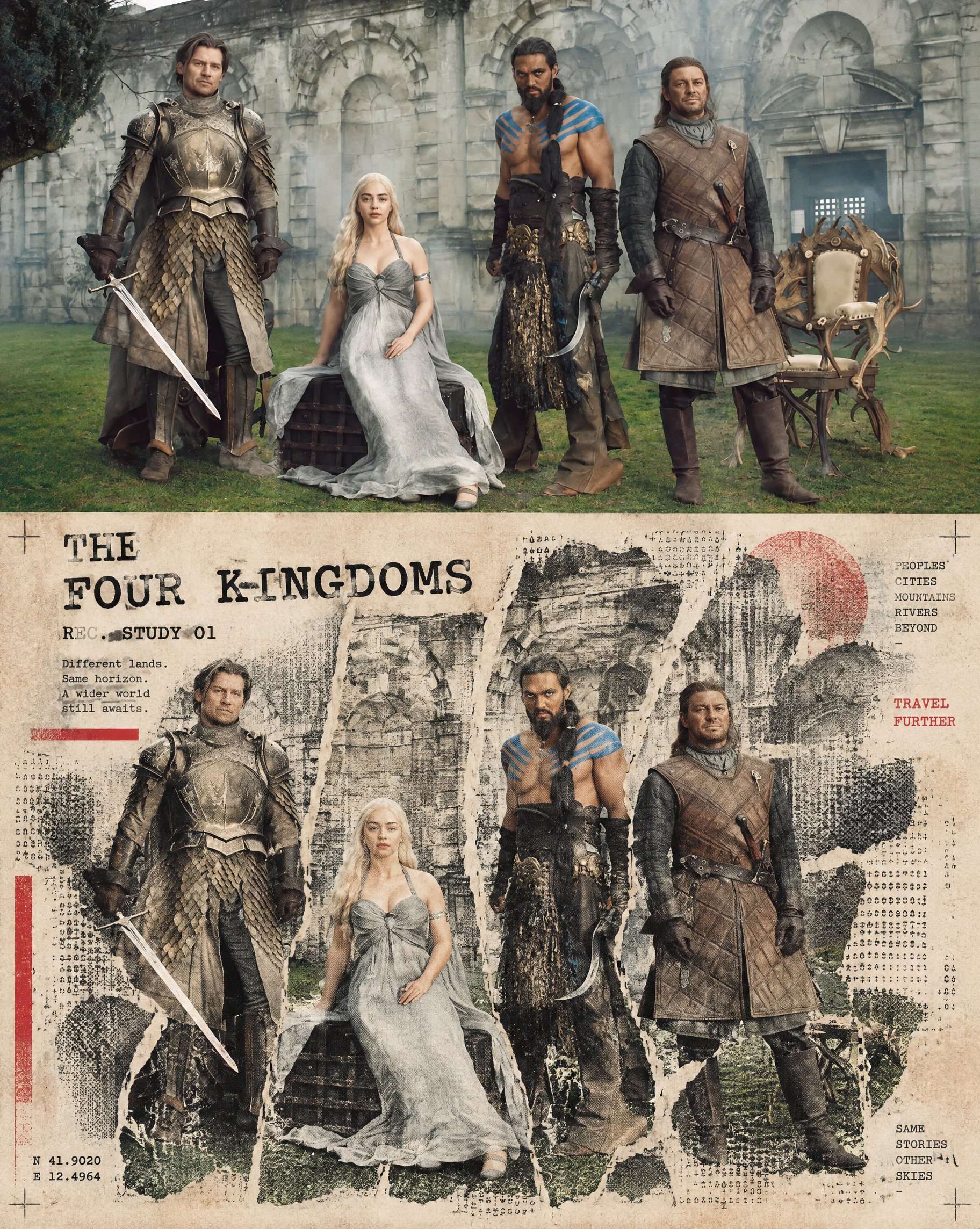 Prompt splits one photo into a realistic top and collage bottom poster