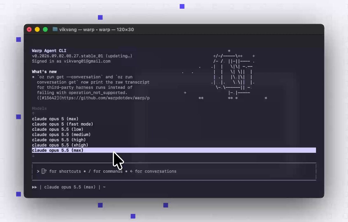 Warp Terminal and Warp Agent CLI add Claude Opus 5.5 support