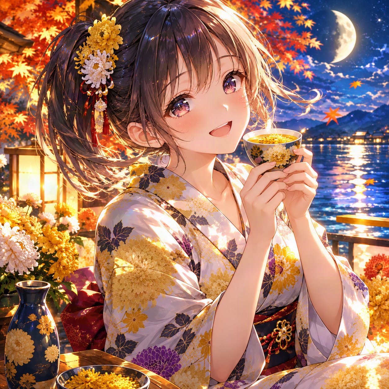 GPT Image 2.5: Chrysanthemum Festival autumn illustration