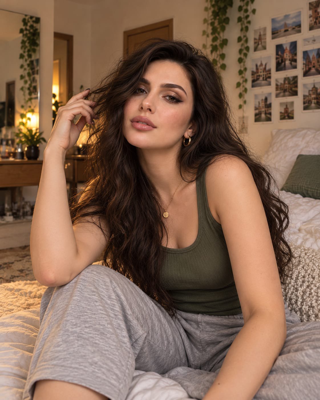 GPT Image 2.5 portrait prompt: two candid bedroom poses