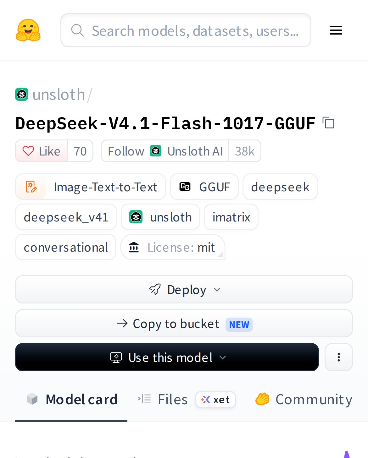 V4.1 Flash 的 GGUF 量化版已上线
