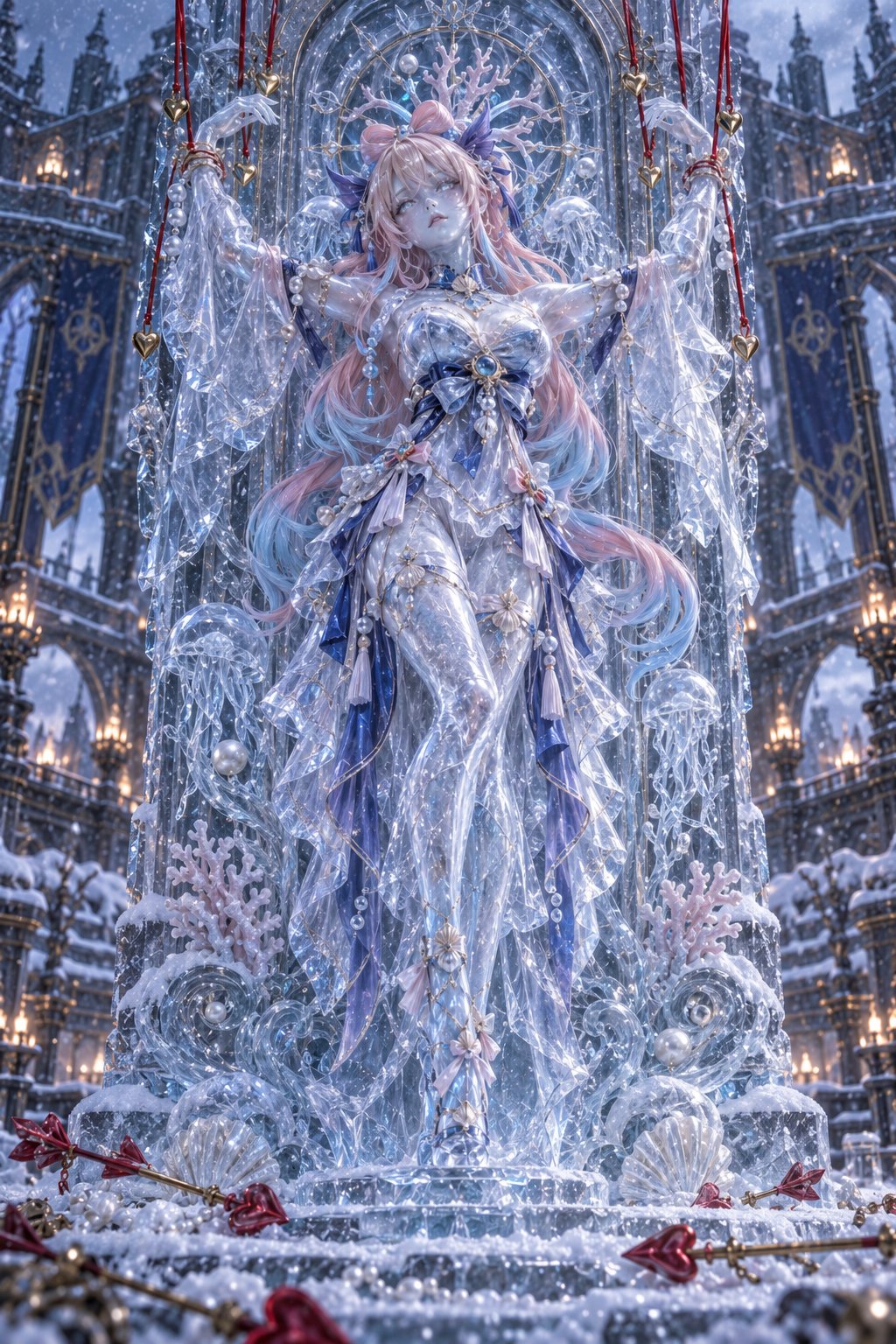 Genshin characters as frozen ice sculptures: GPT Image 2.5 prompt