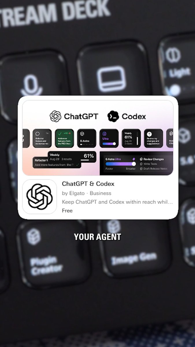 Elgato 推出 ChatGPT & Codex Stream Deck 插件