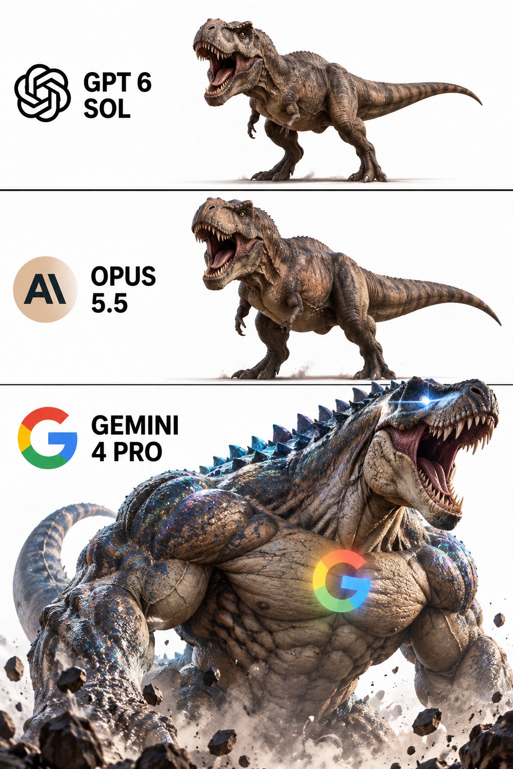 预告 Gemini 4 Pro 将压过 GPT-6 Sol 与 Opus 5.5