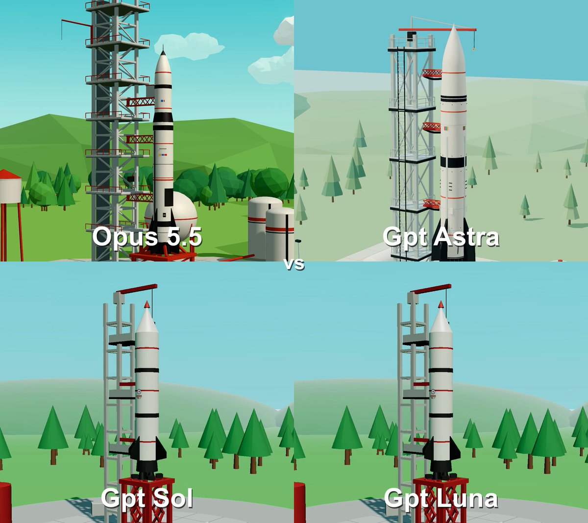 Rocket launch prompt tested on four models: Sol stands out on cost