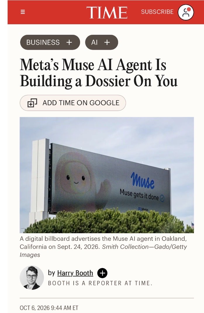 时代周刊曝光 Meta Muse 每小时更新用户档案