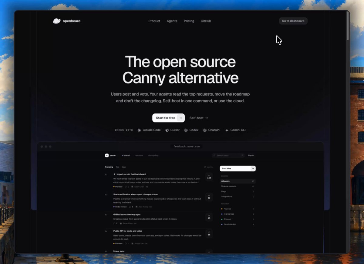 OpenHeard：开源 Canny 替代品，带 MCP 服务器