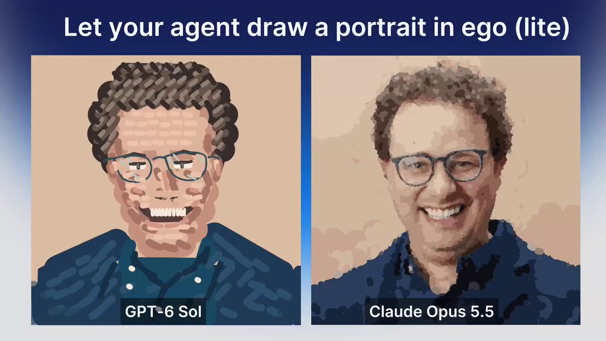 用 Opus 5.5 与 GPT-6 Sol 在 Canva 画 Dario 的对比实测