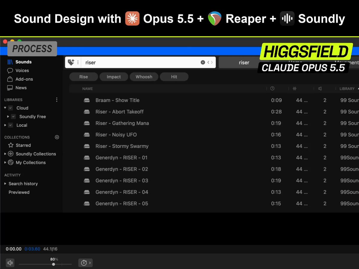 Claude Opus 5.5 在 Reaper 里给视频做音效设计