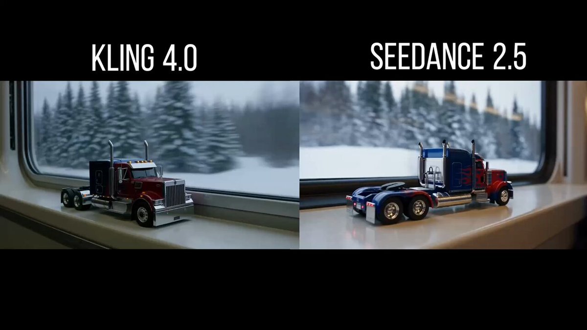 玩具卡车变真车：Kling 4.0 对 Seedance 2.5