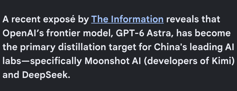 Kimi K3.1 Pro reportedly distilled from GPT-6 Astra