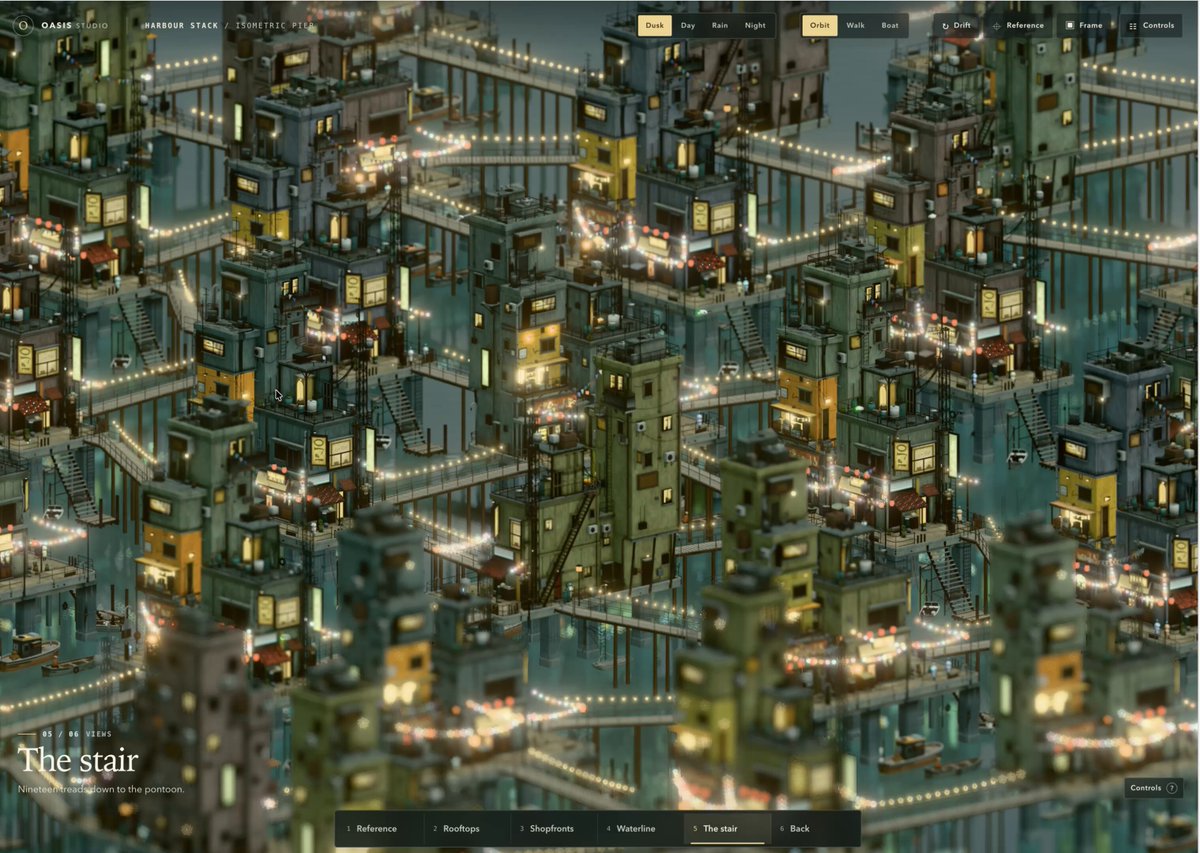 Opus 5.5 builds a Three.js cozy harbor from a single reference image
