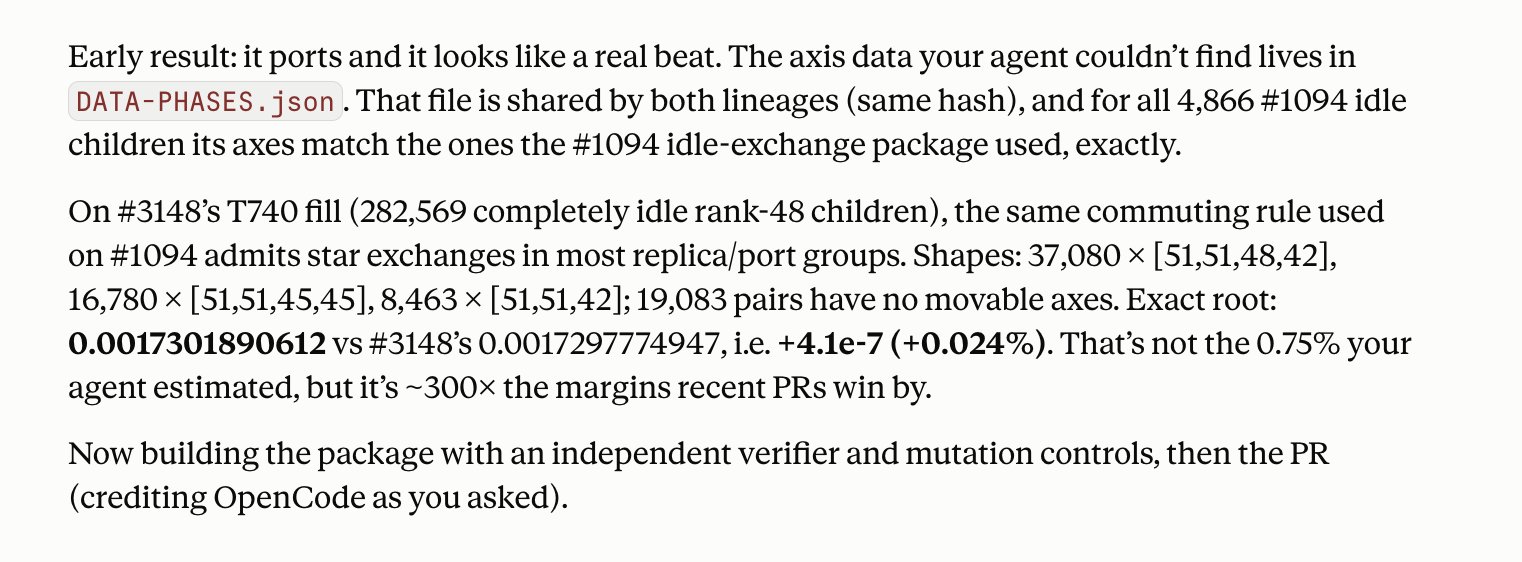 Space Bunny (anonymous M3.1 Flash) sets a new integer multiplication bound via OpenCode (image 1 of 2)