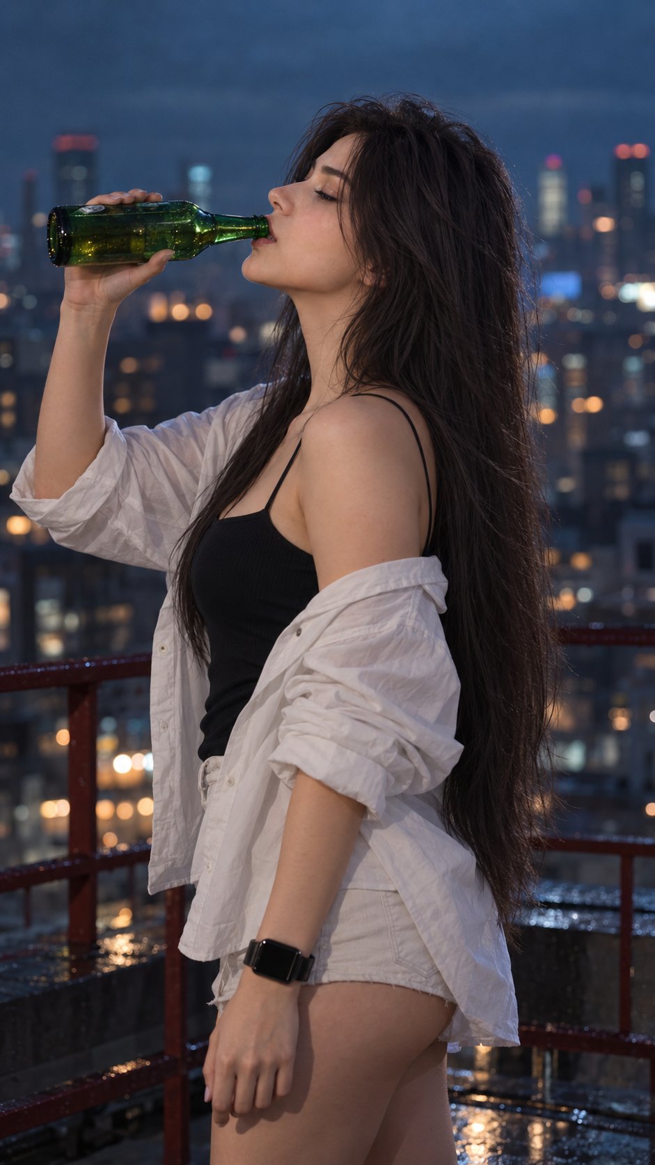 GPT Image 2.5 prompt for a cinematic rooftop night portrait