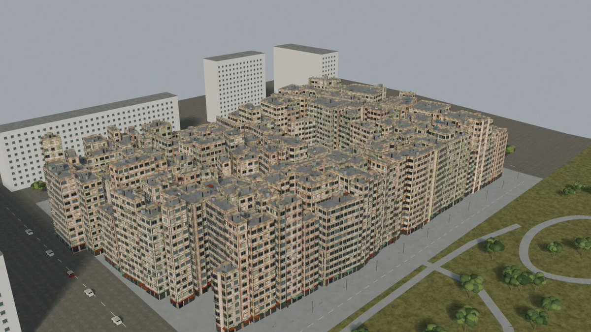 Astra models Kowloon Walled City from public survey data into a video