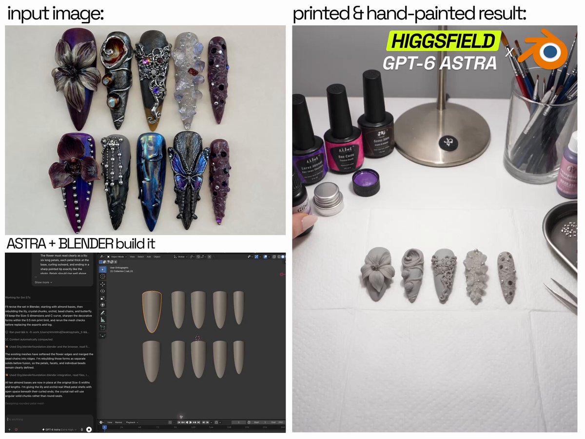 Higgsfield Soul 2.0 设计美甲模型转 3D 打印