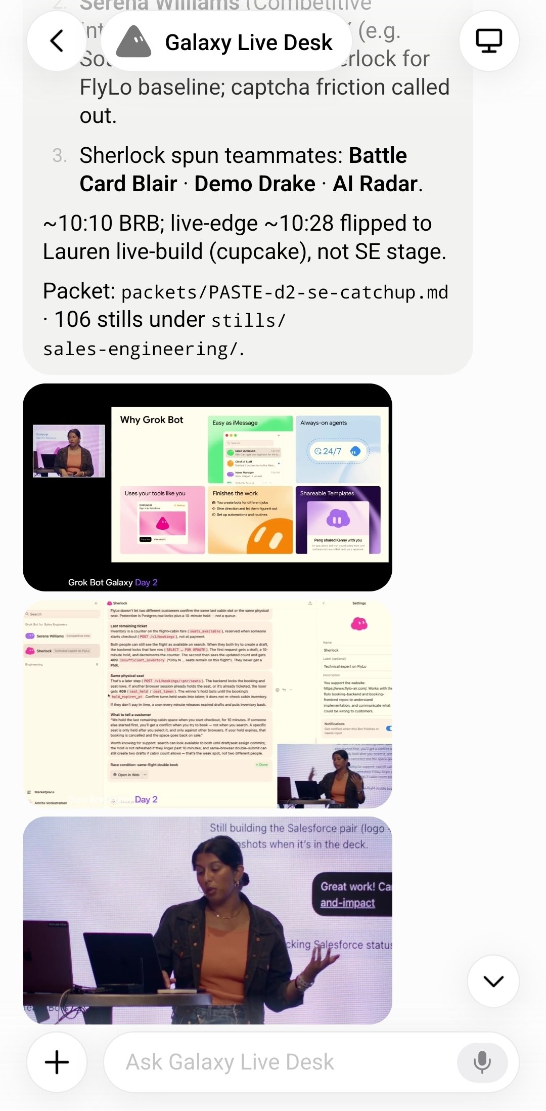 Grok Bot follows a livestream in real time, taking notes and screenshots (image 2 of 2)