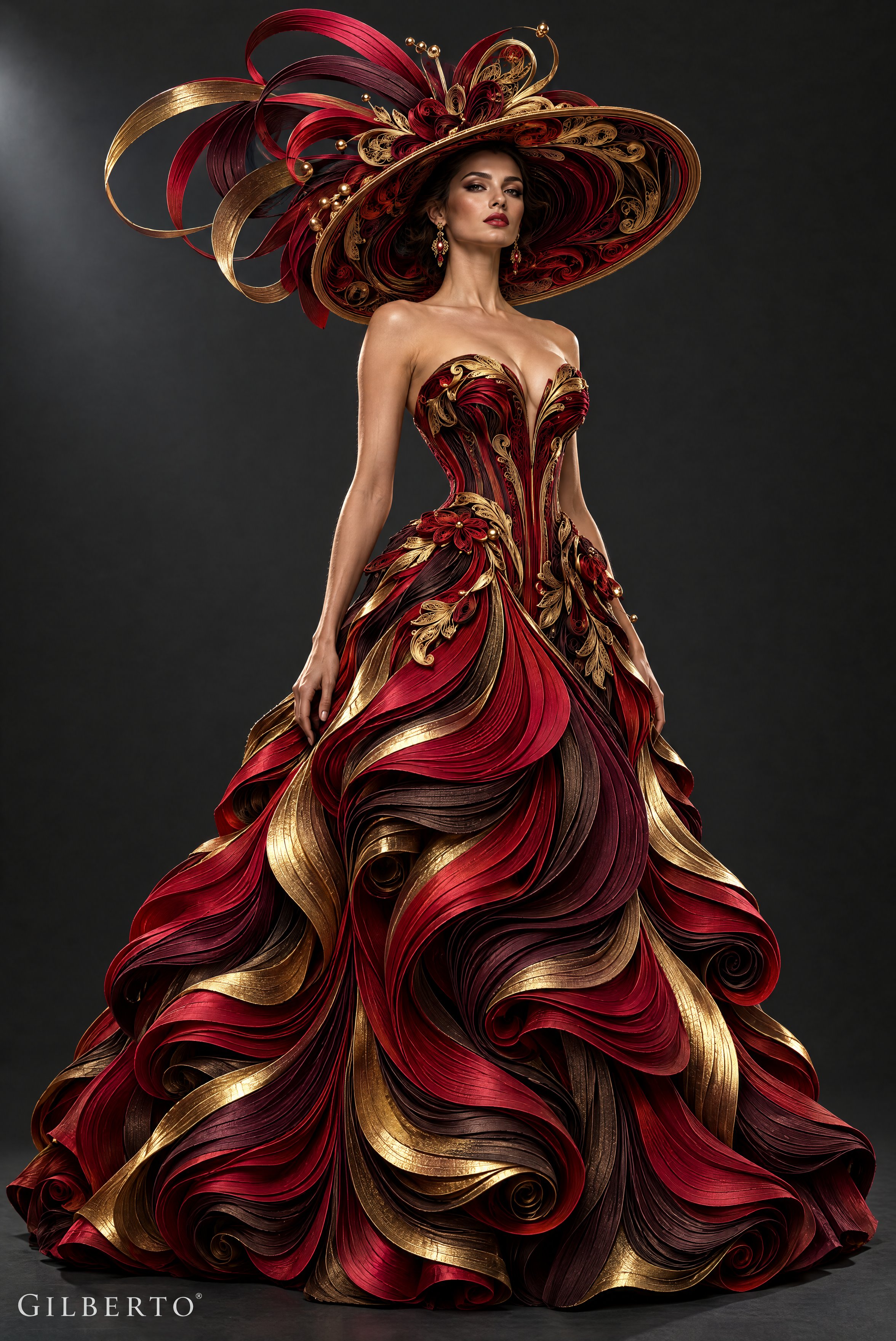 GPT Image 2.5 4K paper-quilling couture prompt (image 4 of 4)
