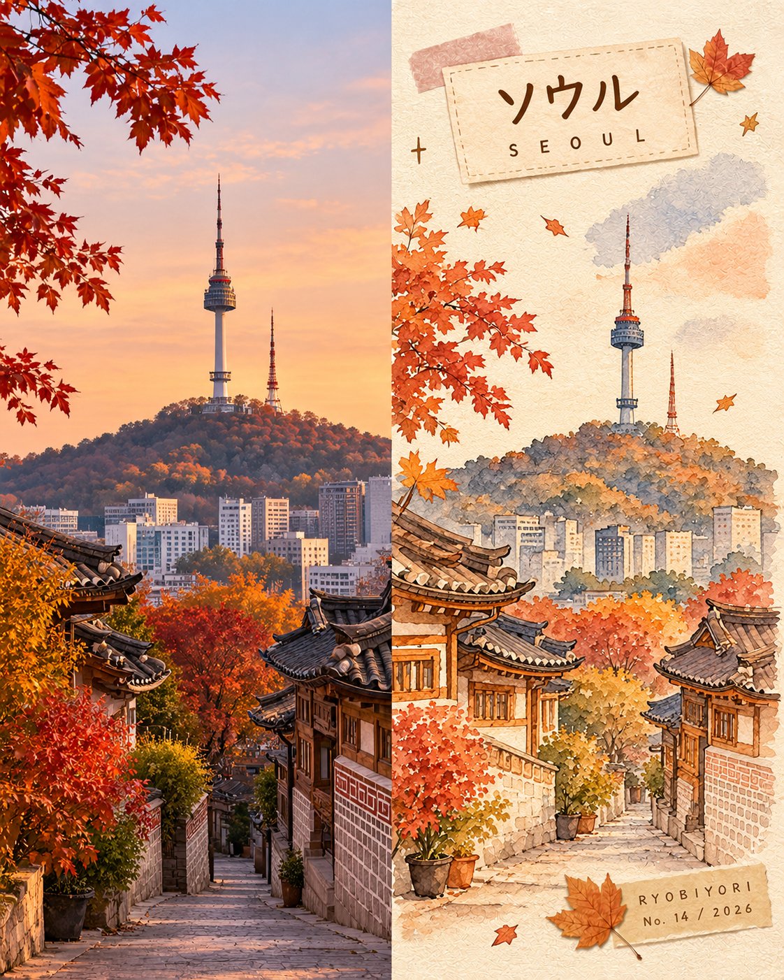 Autumn travel-journal poster prompt template for GPT Image 2.5 (image 3 of 4)