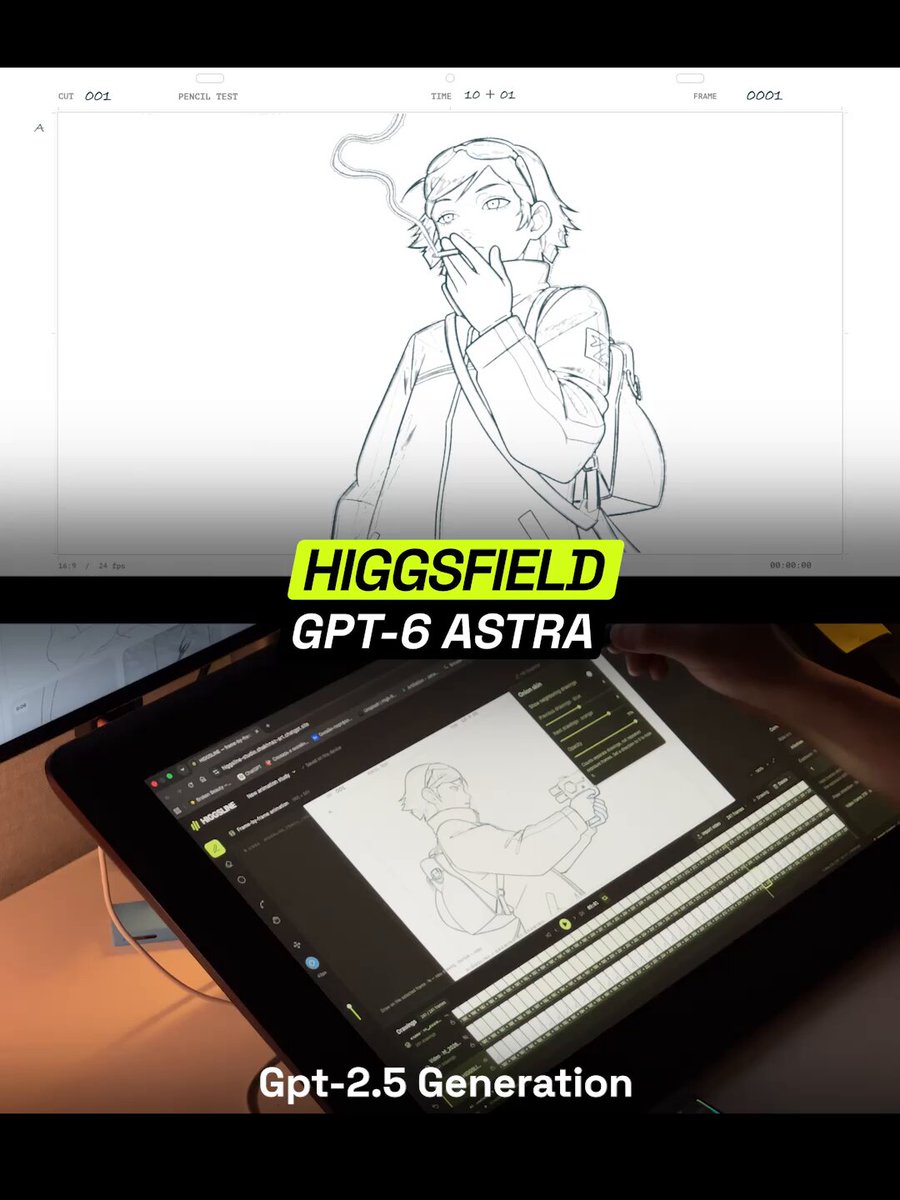Higgsfield 上线 GPT-6 Astra 补帧动画站