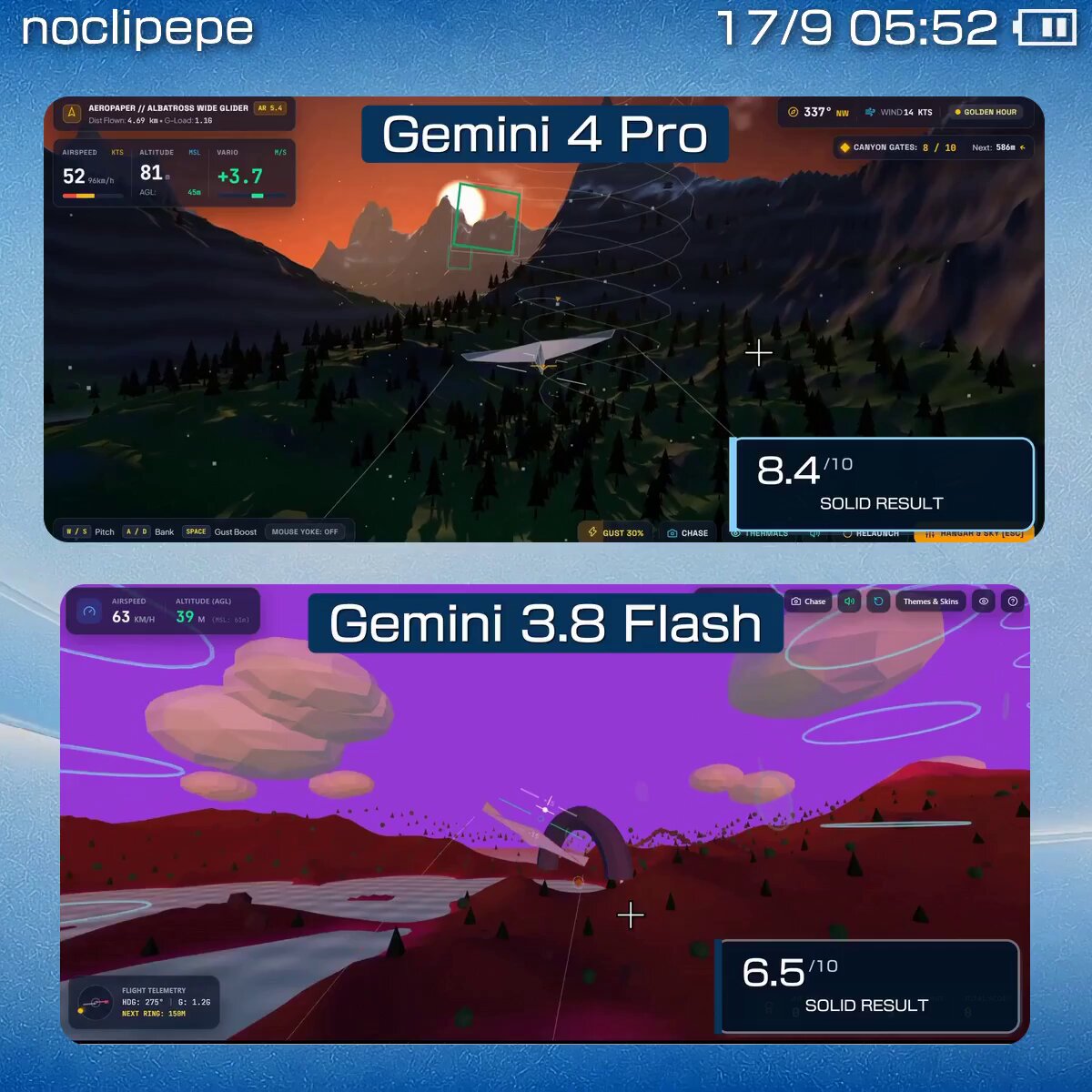 同提示词实测：Gemini 3.8 Flash 对比 Gemini 4 Pro 渲染差距