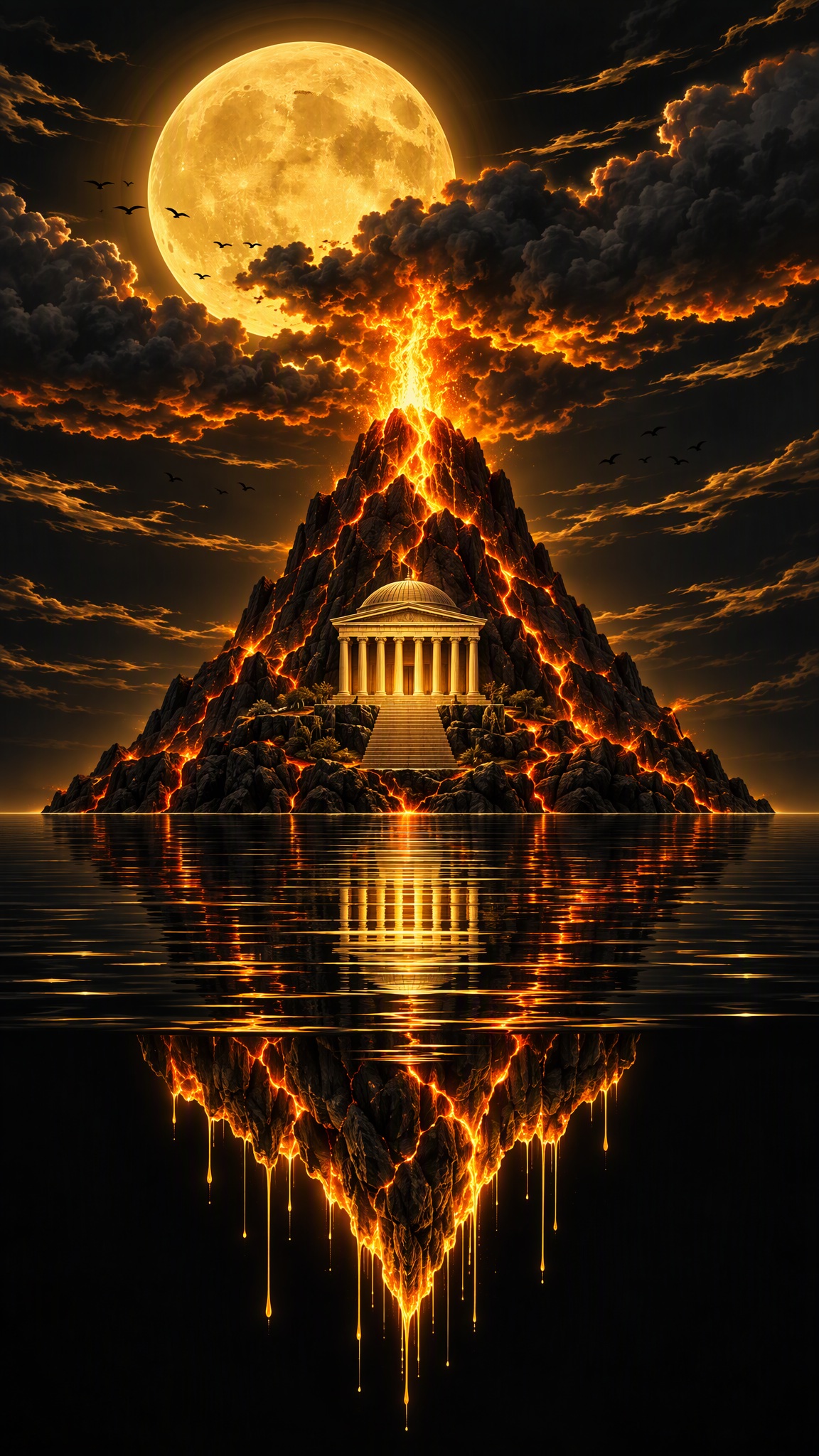 GPT Image 2.5 golden palace morphs into volcano in MiniMax H3 video (image 1 of 2)