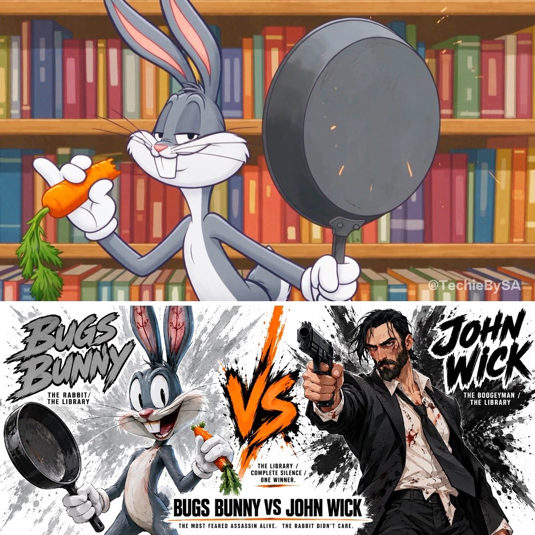 Bugs Bunny vs John Wick: GPT Image 2.5 and Seedance 2.5 short