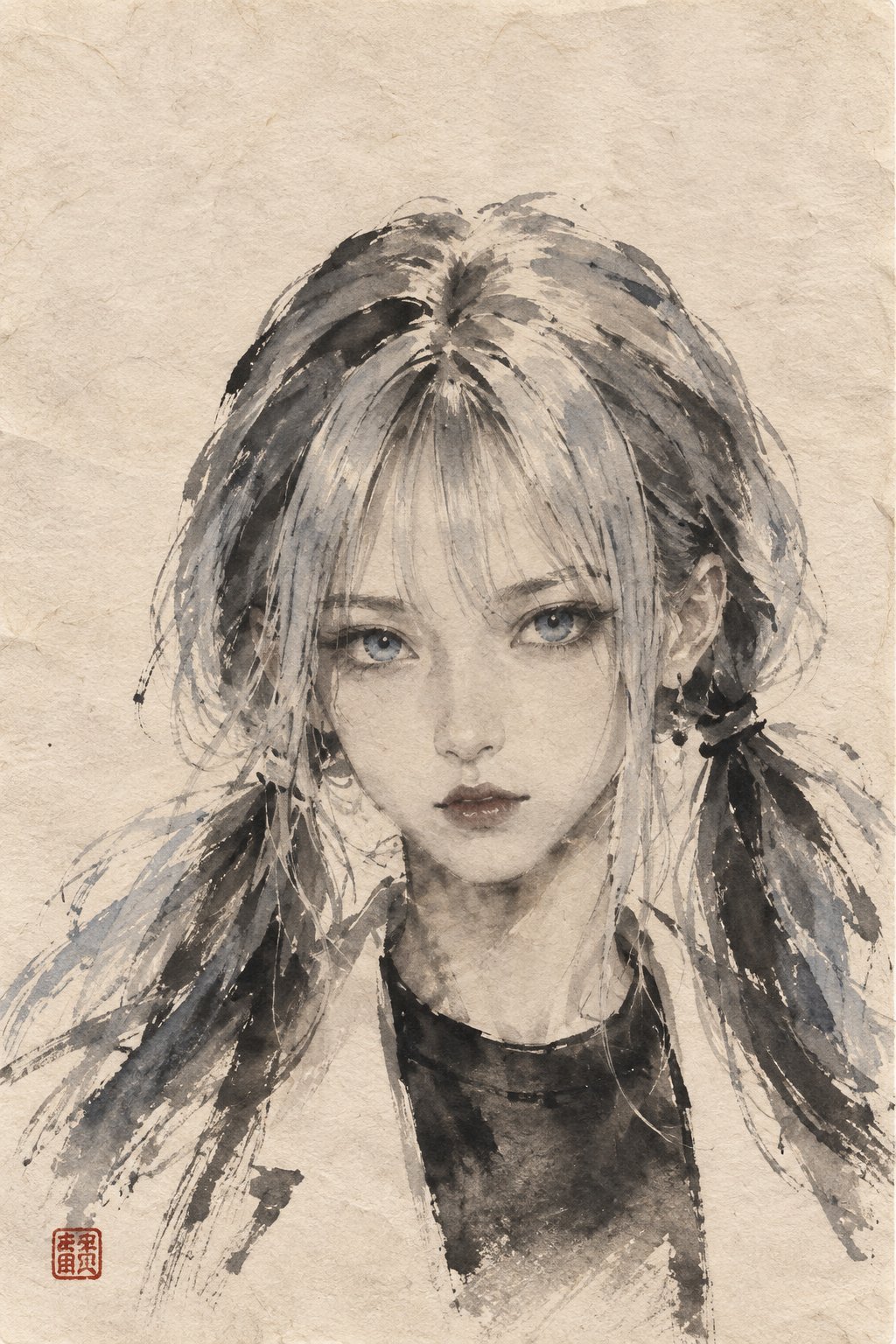 GPT Image 2.5 paints an AI character in ink-wash style
