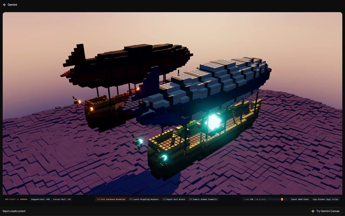 Gemini 4 Pro generates the video "Sky-Fleet"