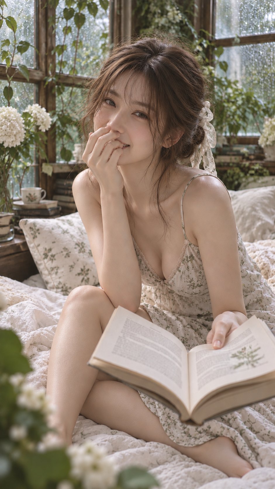 ChatGPT Images 2.5 portrait test: reading together on a rainy day (image 1 of 4)