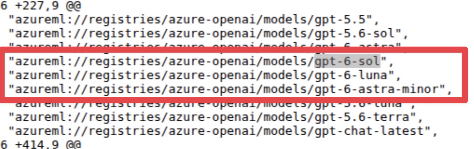 Azure config leak lists GPT-6 Sol, Luna and Astra Minor